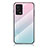 Carcasa Bumper Funda Silicona Espejo Gradiente Arco iris LS1 para Oppo A55 4G Cian