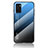 Carcasa Bumper Funda Silicona Espejo Gradiente Arco iris LS1 para Oppo A55S 5G Azul