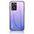 Carcasa Bumper Funda Silicona Espejo Gradiente Arco iris LS1 para Oppo A57s Purpura Claro