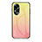 Carcasa Bumper Funda Silicona Espejo Gradiente Arco iris LS1 para Oppo A58 4G Amarillo