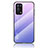 Carcasa Bumper Funda Silicona Espejo Gradiente Arco iris LS1 para Oppo A74 4G Purpura Claro