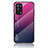 Carcasa Bumper Funda Silicona Espejo Gradiente Arco iris LS1 para Oppo A74 5G Rosa Roja
