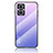 Carcasa Bumper Funda Silicona Espejo Gradiente Arco iris LS1 para Oppo A96 5G Purpura Claro
