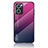 Carcasa Bumper Funda Silicona Espejo Gradiente Arco iris LS1 para Oppo Find X5 Lite 5G Rosa Roja