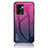 Carcasa Bumper Funda Silicona Espejo Gradiente Arco iris LS1 para Oppo K10 5G India Rosa Roja