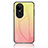 Carcasa Bumper Funda Silicona Espejo Gradiente Arco iris LS1 para Oppo Reno10 5G Amarillo