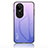 Carcasa Bumper Funda Silicona Espejo Gradiente Arco iris LS1 para Oppo Reno10 Pro 5G Purpura Claro