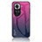Carcasa Bumper Funda Silicona Espejo Gradiente Arco iris LS1 para Oppo Reno11 5G Rosa Roja