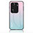 Carcasa Bumper Funda Silicona Espejo Gradiente Arco iris LS1 para Oppo Reno11 Pro 5G Cian