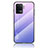 Carcasa Bumper Funda Silicona Espejo Gradiente Arco iris LS1 para Oppo Reno5 F Purpura Claro