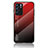 Carcasa Bumper Funda Silicona Espejo Gradiente Arco iris LS1 para Oppo Reno6 5G Rojo
