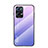 Carcasa Bumper Funda Silicona Espejo Gradiente Arco iris LS1 para Oppo Reno7 Pro 5G Purpura Claro