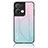 Carcasa Bumper Funda Silicona Espejo Gradiente Arco iris LS1 para Oppo Reno8 Pro 5G Cian