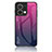Carcasa Bumper Funda Silicona Espejo Gradiente Arco iris LS1 para Oppo Reno9 5G Rosa Roja