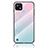 Carcasa Bumper Funda Silicona Espejo Gradiente Arco iris LS1 para Realme C21 Cian