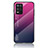 Carcasa Bumper Funda Silicona Espejo Gradiente Arco iris LS1 para Realme Q3 5G Rosa Roja