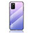 Carcasa Bumper Funda Silicona Espejo Gradiente Arco iris LS1 para Samsung Galaxy A03s Purpura Claro
