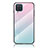 Carcasa Bumper Funda Silicona Espejo Gradiente Arco iris LS1 para Samsung Galaxy A12 5G Cian