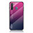 Carcasa Bumper Funda Silicona Espejo Gradiente Arco iris LS1 para Samsung Galaxy A21 European Rosa Roja