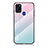 Carcasa Bumper Funda Silicona Espejo Gradiente Arco iris LS1 para Samsung Galaxy A21s Cian
