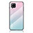 Carcasa Bumper Funda Silicona Espejo Gradiente Arco iris LS1 para Samsung Galaxy A42 5G Cian