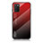 Carcasa Bumper Funda Silicona Espejo Gradiente Arco iris LS1 para Samsung Galaxy F02S SM-E025F Rojo