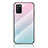 Carcasa Bumper Funda Silicona Espejo Gradiente Arco iris LS1 para Samsung Galaxy M02s Cian