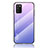 Carcasa Bumper Funda Silicona Espejo Gradiente Arco iris LS1 para Samsung Galaxy M02s Purpura Claro