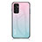 Carcasa Bumper Funda Silicona Espejo Gradiente Arco iris LS1 para Samsung Galaxy M13 4G Cian