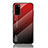 Carcasa Bumper Funda Silicona Espejo Gradiente Arco iris LS1 para Samsung Galaxy S20 Rojo