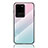 Carcasa Bumper Funda Silicona Espejo Gradiente Arco iris LS1 para Samsung Galaxy S20 Ultra 5G Cian