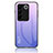 Carcasa Bumper Funda Silicona Espejo Gradiente Arco iris LS1 para Vivo V27 5G Purpura Claro