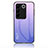 Carcasa Bumper Funda Silicona Espejo Gradiente Arco iris LS1 para Vivo V27 Pro 5G Purpura Claro