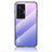 Carcasa Bumper Funda Silicona Espejo Gradiente Arco iris LS1 para Vivo X70 Pro 5G Purpura Claro