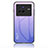 Carcasa Bumper Funda Silicona Espejo Gradiente Arco iris LS1 para Vivo X80 5G Purpura Claro