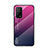 Carcasa Bumper Funda Silicona Espejo Gradiente Arco iris LS1 para Xiaomi Mi 10T 5G Rosa Roja