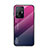 Carcasa Bumper Funda Silicona Espejo Gradiente Arco iris LS1 para Xiaomi Mi 11T 5G Rosa Roja