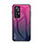 Carcasa Bumper Funda Silicona Espejo Gradiente Arco iris LS1 para Xiaomi Mi 12T 5G Rosa Roja