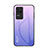 Carcasa Bumper Funda Silicona Espejo Gradiente Arco iris LS1 para Xiaomi Poco F4 5G Purpura Claro