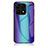 Carcasa Bumper Funda Silicona Espejo Gradiente Arco iris LS2 para Huawei Honor 70 Lite 5G Azul