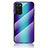 Carcasa Bumper Funda Silicona Espejo Gradiente Arco iris LS2 para Oppo A16 Azul