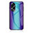 Carcasa Bumper Funda Silicona Espejo Gradiente Arco iris LS2 para Oppo A38 Azul