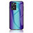 Carcasa Bumper Funda Silicona Espejo Gradiente Arco iris LS2 para Oppo A57 4G Azul