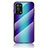 Carcasa Bumper Funda Silicona Espejo Gradiente Arco iris LS2 para Oppo A74 5G Azul