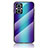 Carcasa Bumper Funda Silicona Espejo Gradiente Arco iris LS2 para Oppo A96 5G Azul
