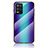 Carcasa Bumper Funda Silicona Espejo Gradiente Arco iris LS2 para Realme 8 5G Azul