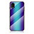 Carcasa Bumper Funda Silicona Espejo Gradiente Arco iris LS2 para Samsung Galaxy A03 Core Azul