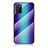 Carcasa Bumper Funda Silicona Espejo Gradiente Arco iris LS2 para Samsung Galaxy F02S SM-E025F Azul