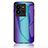 Carcasa Bumper Funda Silicona Espejo Gradiente Arco iris LS2 para Vivo iQOO 10 Pro 5G Azul