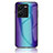 Carcasa Bumper Funda Silicona Espejo Gradiente Arco iris LS2 para Vivo Y35 4G Azul